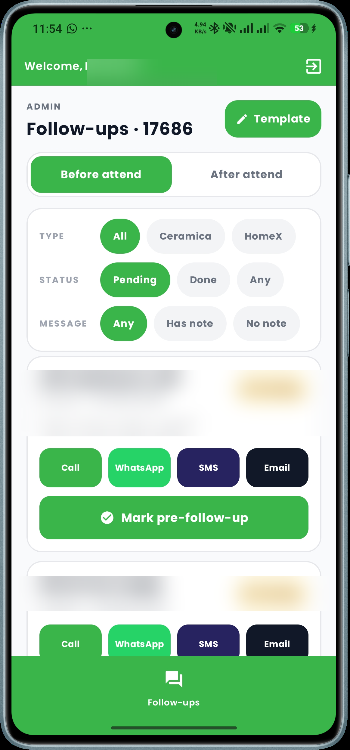 Follow-ups · Before attend
